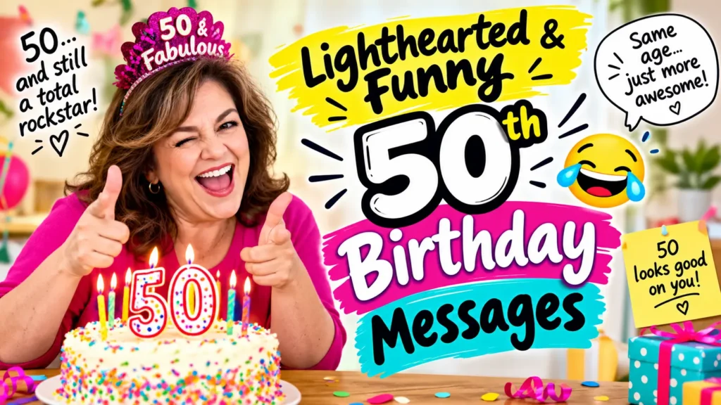 Lighthearted and Funny 50th Birthday Messages