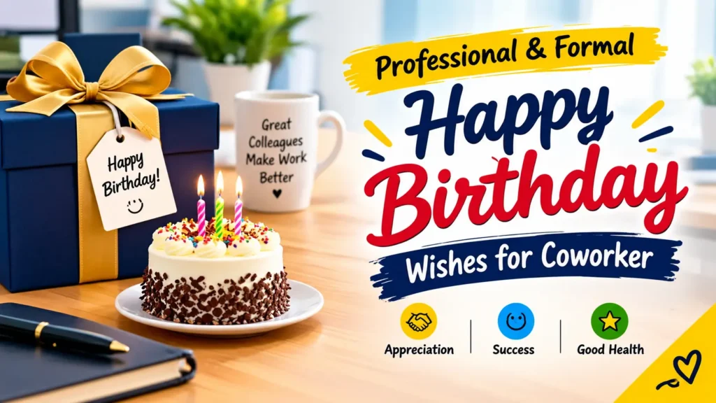 Professional and Formal Happy Birthday Wishes for Coworker