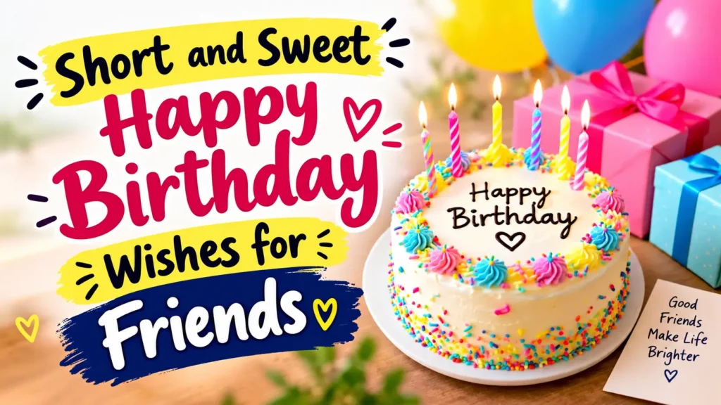 Short and Sweet Happy Birthday Wishes for Friends